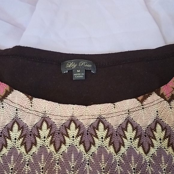 Junior's Pink Purple & Brown Dual-Pattern T-Shirt - Picture 3 of 5